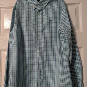 Vineyard Vines Boy's Blue and Green Checkered Shirt